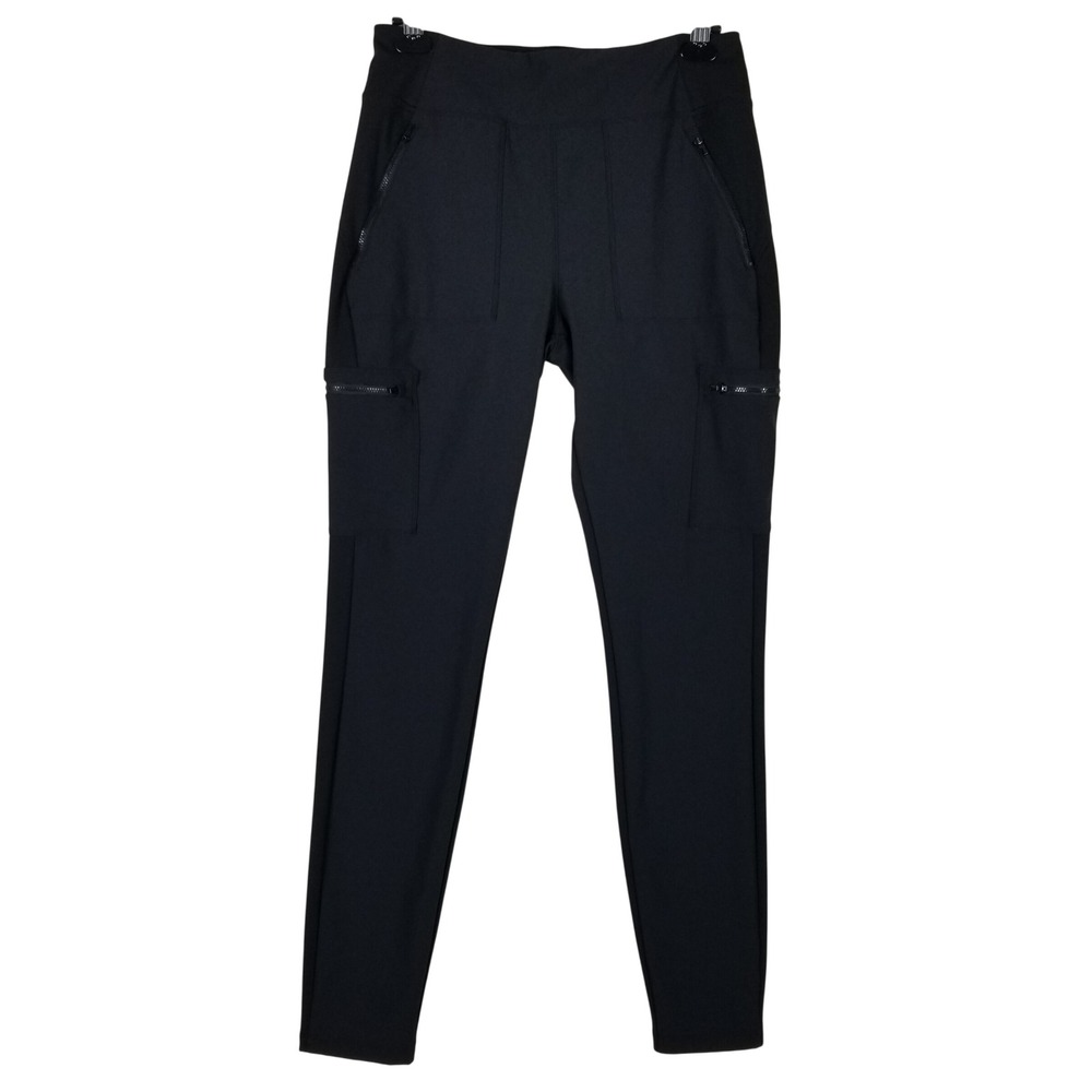 Athleta Headlands Hybrid Cargo Tight Women 12 Tall Black Hiking Legging Pockets